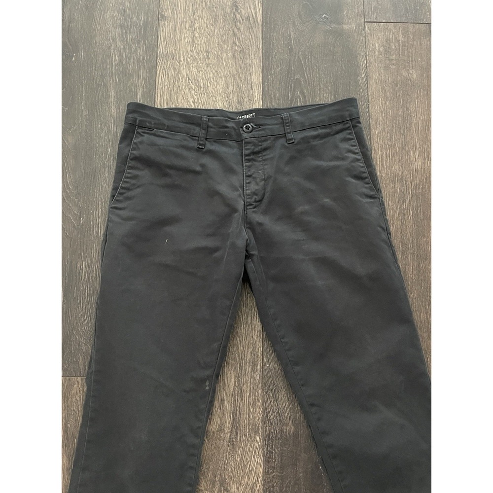 Carhartt WIP Sid Pants Chinos Men's 33X32 Black Hipster Preppy Grunge Gorpcore - Picture 2 of 13